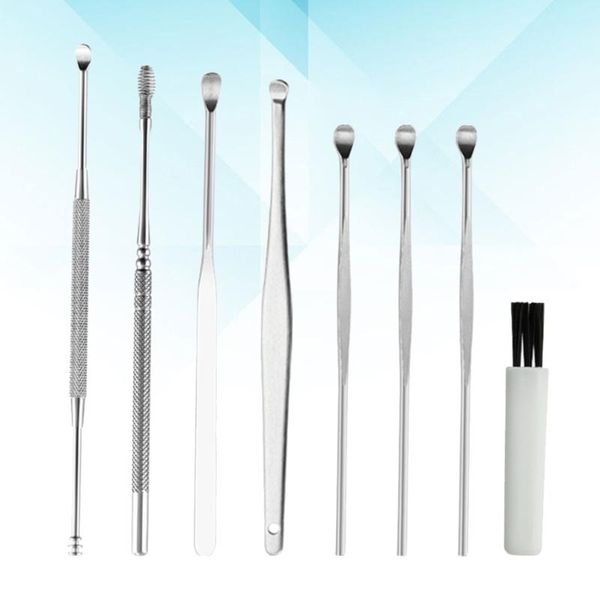 

nail art kits 8pcs one set ear scoop profesional pick stainess steel cleaner for man woman