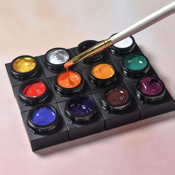 

5ml spider glue nail art paint painting carved chain link flower drawing line smudge gradient silk spider1, Red;pink