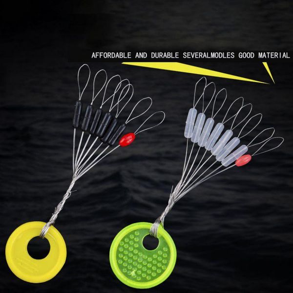 

fishing accessories 100 groups / set 600 pcs black rubber ser oval bean space bobber beans not to hurt the vertica float