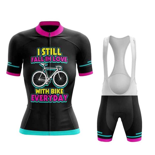 

racing sets woman cycling clothing 2021 summer bicycle jersey bib set lady ropa ciclismo mujer short sleeve mountain bike shorts mtb clothes, Black;blue
