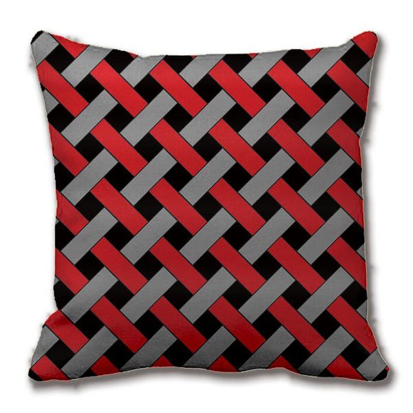 

cushion/decorative pillow woven/wicker - look pattern: red, gray and black throw case decorative cushion cover pillowcase customize gift by