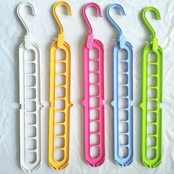 

laundry bags 5 pcs space saving clothes hanger 9-hole multi-function folding drying racks scarf storage arrived