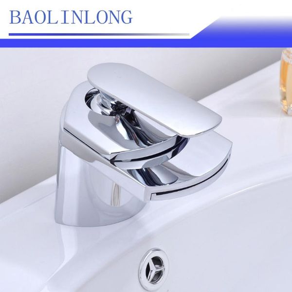 

bathroom sink faucets baolinlong waterfall styling brass deck mount tap vanity vessel sinks mixer faucet