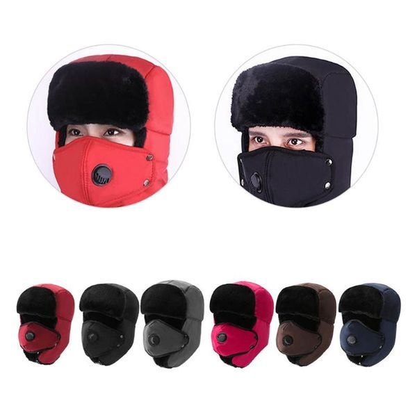 

outdoor hats winter fluff cap sports windproof warm-keeping hat skiing hiking northern europe face cover with ventilation, Black;white