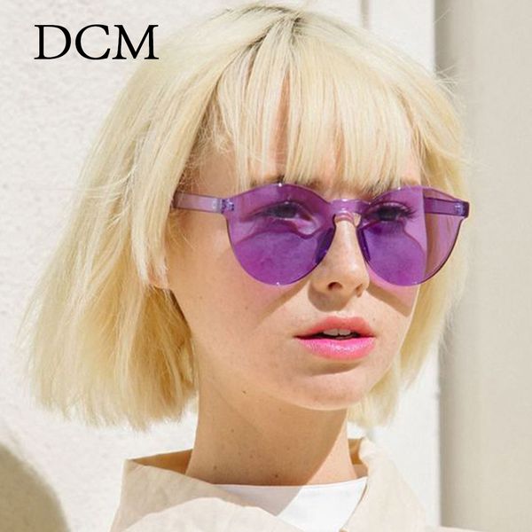 

lx brand dcm fashion new round sunglasses women men vintage purple pink yellow lens colorful shade sun glasses female uv400, White;black