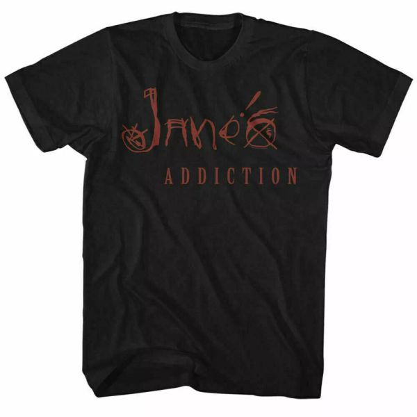 

janes addiction logo t shirt mens licensed rock n roll band tee retro new black, White;black