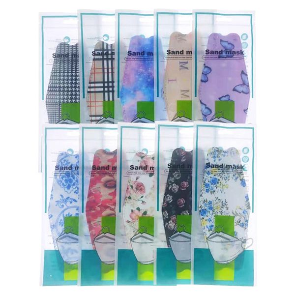 

color bag independent packaging kf94 lace printing fish mouth willow leaf korea japan four layer mask