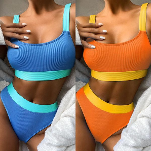 

outer single 2021 swimsuit solid bikini women's summer, White;black