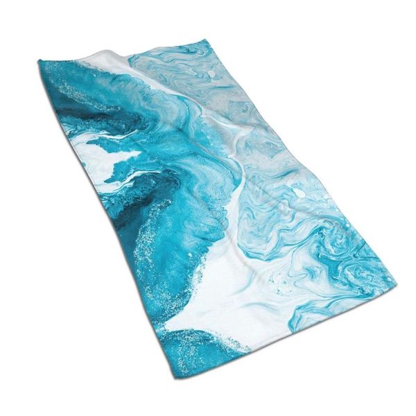 

towel abstract ocean fluid art hand microfiber 16*27 super soft absorbent decoration small face bathroom gym yoga spa