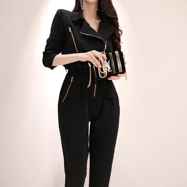 

women's jumpsuits & rompers fashion women arrival casual comfortable jumpsuit vintage work style temperament wild trend black r, Black;white