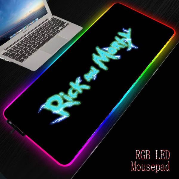 

mouse pads & wrist rests xgz rick anime large led light rgb gaming pad usb wired gamer mousepad mice mat 7 dazzle colors for computer pc