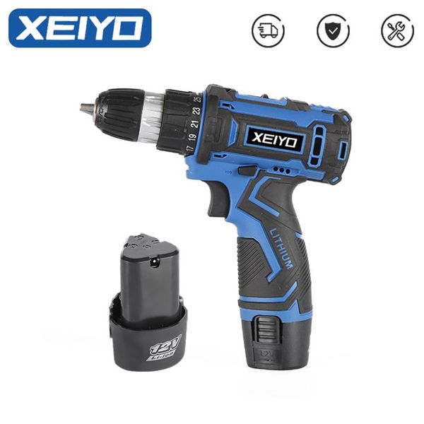 

professiona electric drills xeiyo 12v 1.5ah cordless impact hand drill screwdriver lithium-ion battery mini wireless perforator home machine