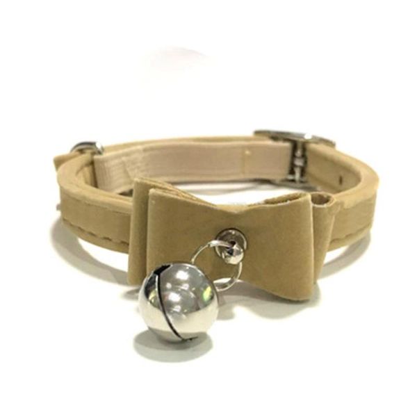 

safety elastic flocking bow tie with bell pet collar small dog and cat soft supplies collars & leads