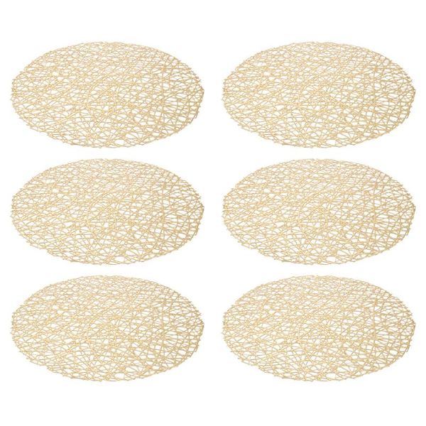 

mats & pads 6pcs deskreusable dish plate bowl table placemats round cup