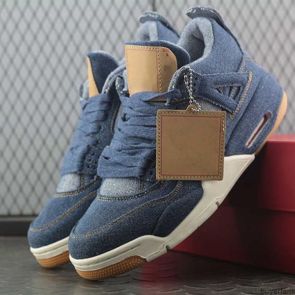 

2021 news men jumpman 4 4s basketball shoes kaws travis scotts cactus jack motorsport blue/denim fallow trainers sneakersa26