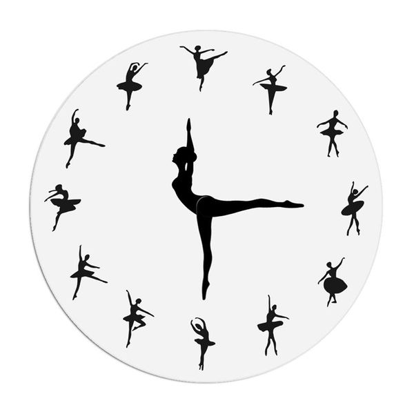 

charming ballerina wall clock baby girl nursery decor ballet dancer modern dancing needle hand watch clocks