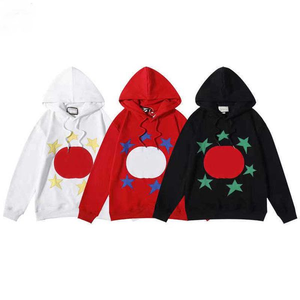 

2021 men's & women's hoodies fall/winter embroidered star letter printing european and american luxury fashion clothing loose swea, Black