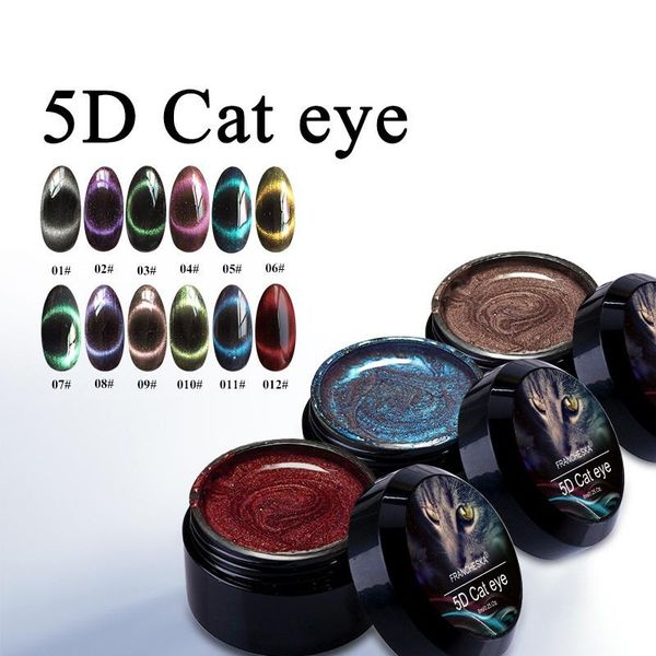 

professional fashion 8ml nail polish glue cat eye gel non-toxic long lasting shining women art tool tslm1, Red;pink