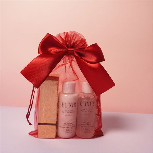

10*15cm 13*18cm 17*23cm 20*30cm drawstring organza bags bowknot pearl bow red color transparent wrapping bag gift pouches jewelry pouch cand, Pink;blue