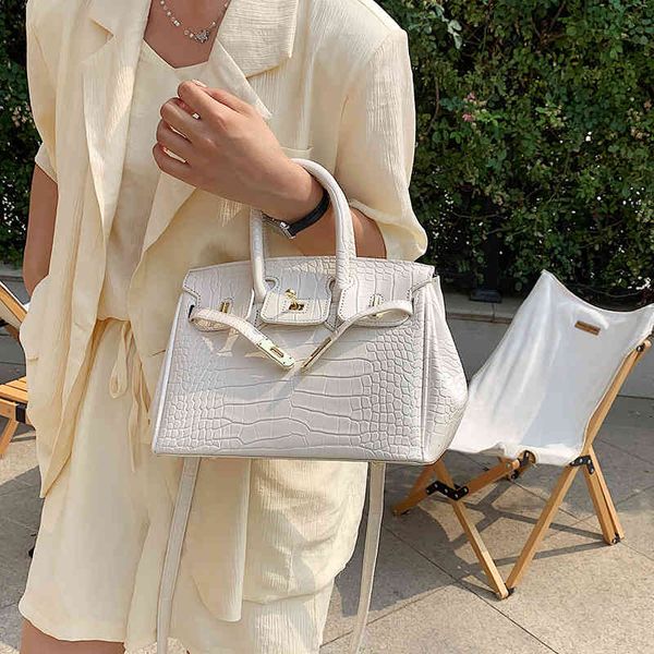 

herme birkins handbag crocodile leather totes ins textured women's bag summer new personalized bag fashion versatile single shoulder ba