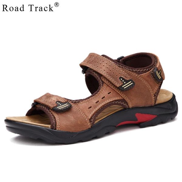 

road track fashion summer leisure beach men shoes pu leather sandalsmen's breathable sandals size 38-48 xma0988-5, Black