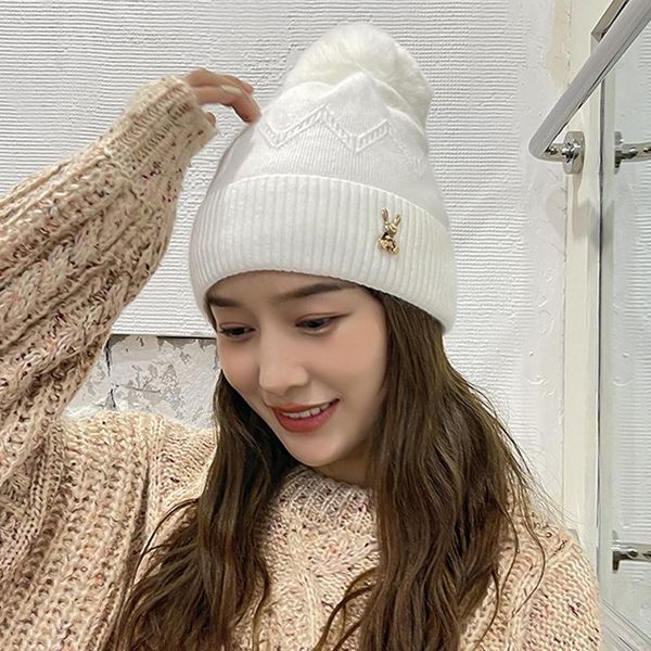 

beanie/skull caps the winter 2021 needle lovely hat lint plus 28 han edition knitting brim warm, Blue;gray