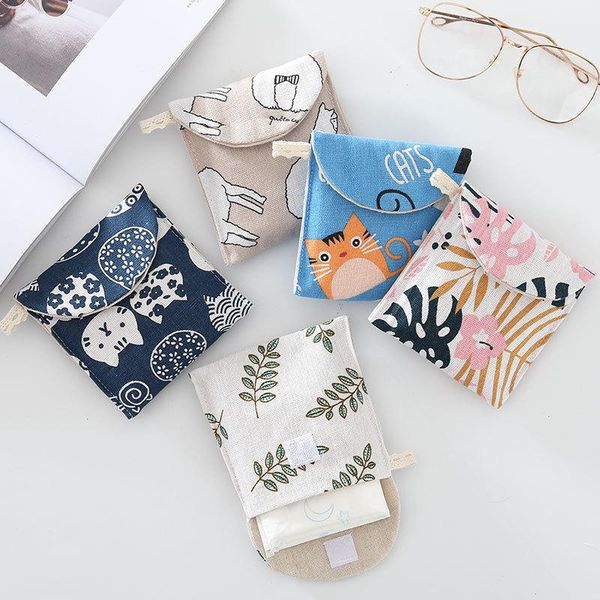 

storage bags multi purpose for sanitary napkin bag portable high-capacity card holder polyester/knitted fabric small wallet