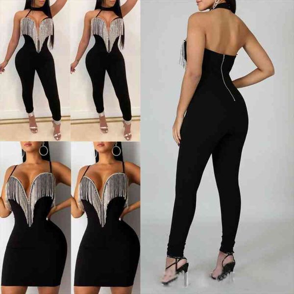 

women jumpsuit long sleeve pants playsuit bodysuit clubwear trousers skinny outfit, Black;white