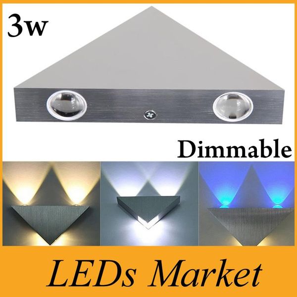 

wall lamps 3w triangle led lights high power dimmable modern home lighting indoor and outdoor decoration light ac90-260v ce ul