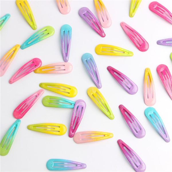 

hair accessories 20pcs/lot powder dripping clip candy barrette korean fashion solid hairclip headdress hairpins for girls, Slivery;white