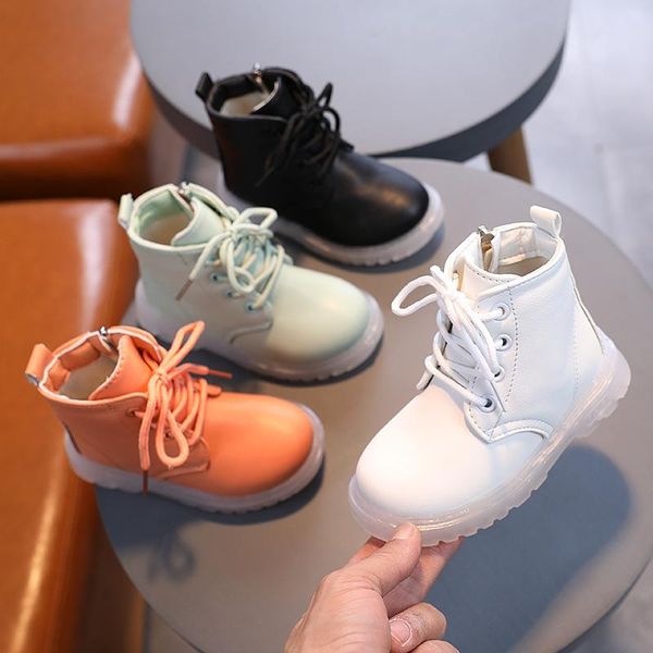 

boots 2021 autumn childrens british style fashion boys and girls soft bottom zipper single-layer baby booties, Black;grey