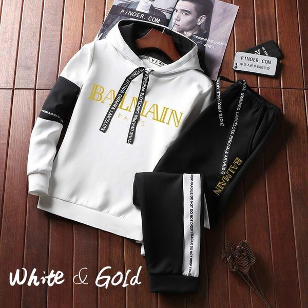 

men's tracksuits casual men hooded suit running sportswear 2 piece set zipper hoodie sweatpants jogging male tracksuit gym clothing, Gray