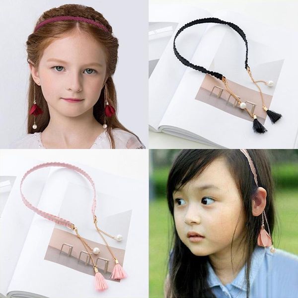 

hair accessories pearls hairband for women headband tassel turban fashion female hoop girls headwear1, Slivery;white