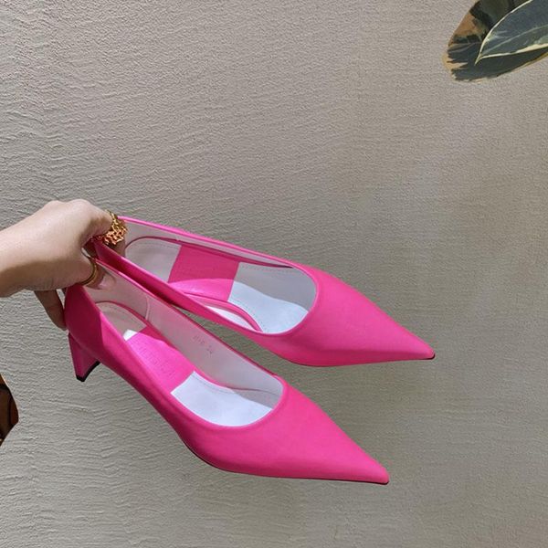 

party pumps elegant women candy color thick high heels pointed toe fashion ladies office shoes size 35-39 dress, Black