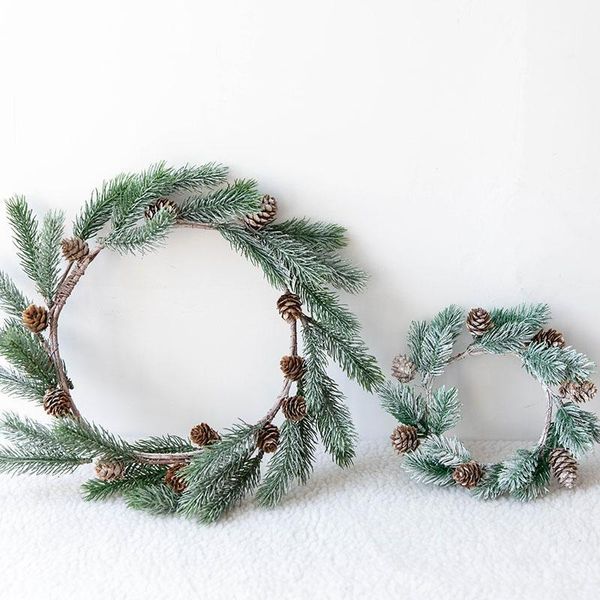 

christmas decorations pine cone wreath door hanging decoration scene wall