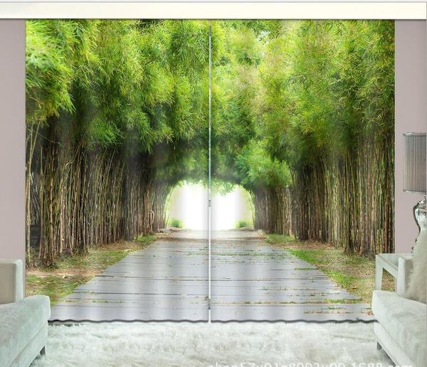 

curtain & drapes green bamboo forest curtains office bedroom luxury 3d window for living room decorate rideaux cortina pillowcase