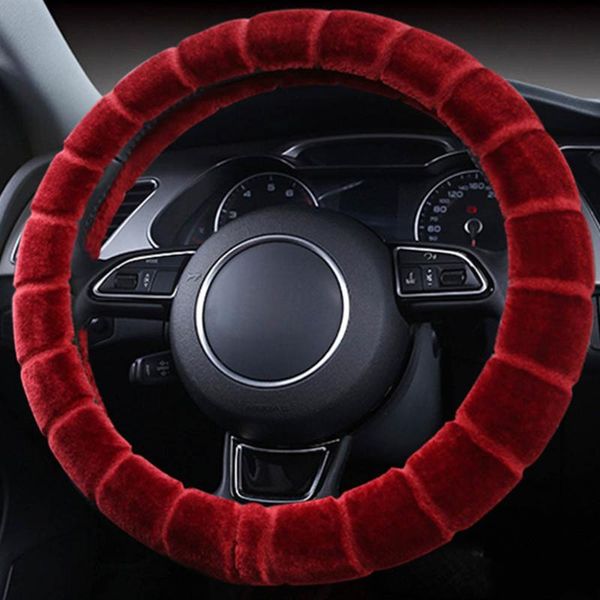 

steering wheel covers winter warm short plush car cover anti-slip for 38cm steering-wheel