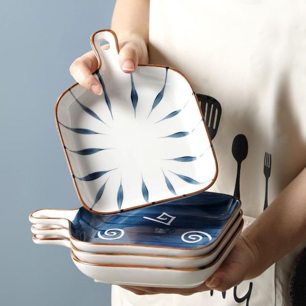 

dishes & plates ceramic phnom penh baking dish salad bowls barbecue cheese baked bowl with handle oven kitchen tool snack plat l1