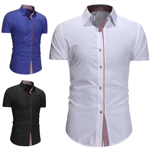 

dresses shirt men's style short sleeve shirt 3324, White;black