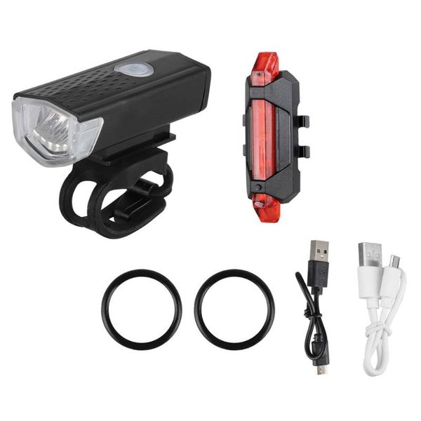 

bike lights 1 set emergency light rechargeable led headlight and taillight