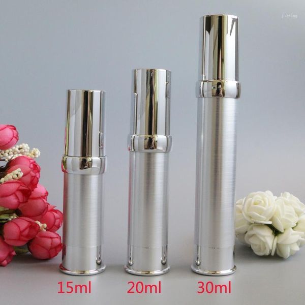 

storage bottles & jars 15ml 30ml plastic airless lotion pump silver containers packaging diy essential makeup tools refillable 100pcs