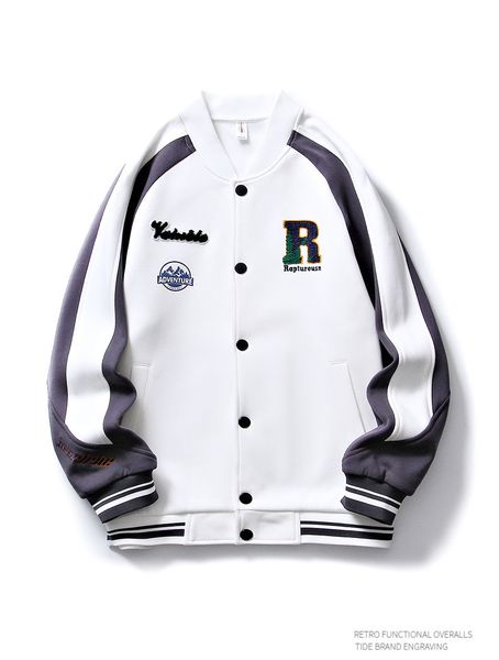 

american labeled baseball jacket for men, Black;brown