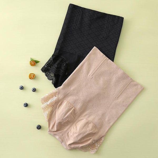 

maternity bottoms women high waist buttocks abdomen underwear shaping beam panties safety pants thin lace honeycomb burning fat, White
