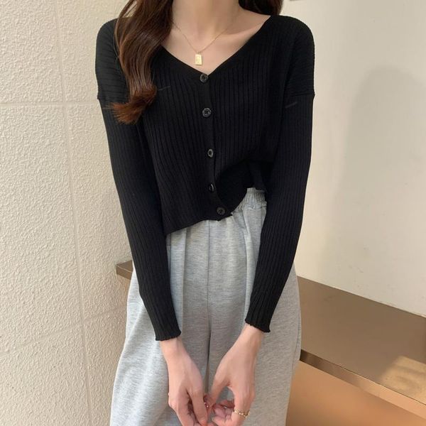 

women's knits & tees 2021 cardigan for women early autumn korean style slim fit, White