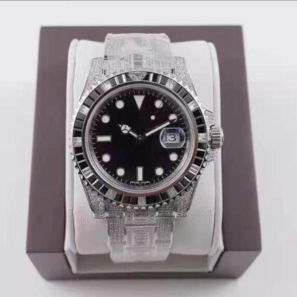 

wristwatches 2021 models 40mm the mens' watches calendar two colors luxury mechanical diamonds men waterproof diving ceramics bezel, Slivery;brown