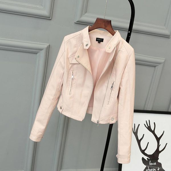 

women's jackets fashion pu leather women jacket autumn winter short casual coats outerwear slim harajuku 2021 white chaqueta mujer, Black;brown