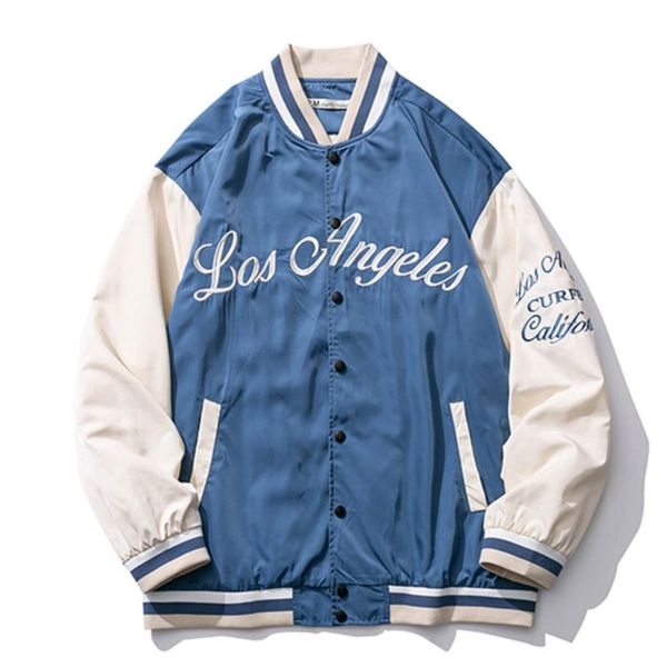 

men's jackets men women embroidered baseball jacket slim loose casual bomber style 2021, Black;brown
