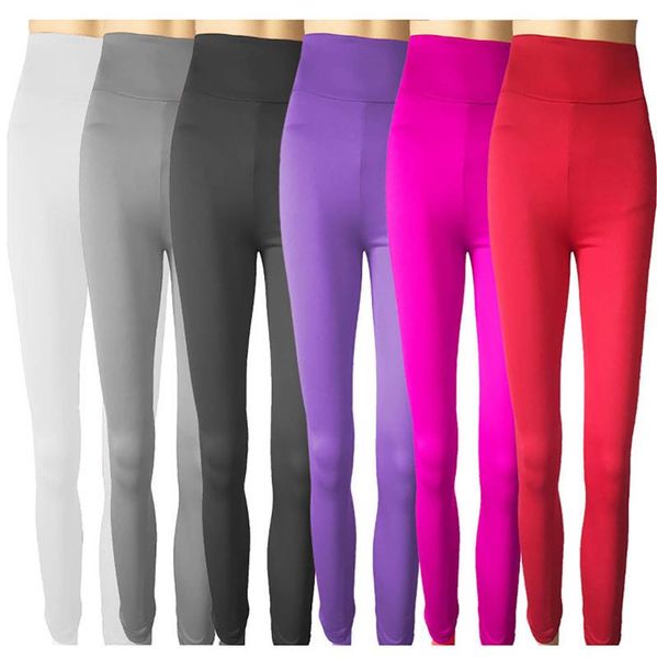 

women yoga pants casual leggings for fitness fashion solid color elastic breathable winter warm sport trousers female outfits, White;red