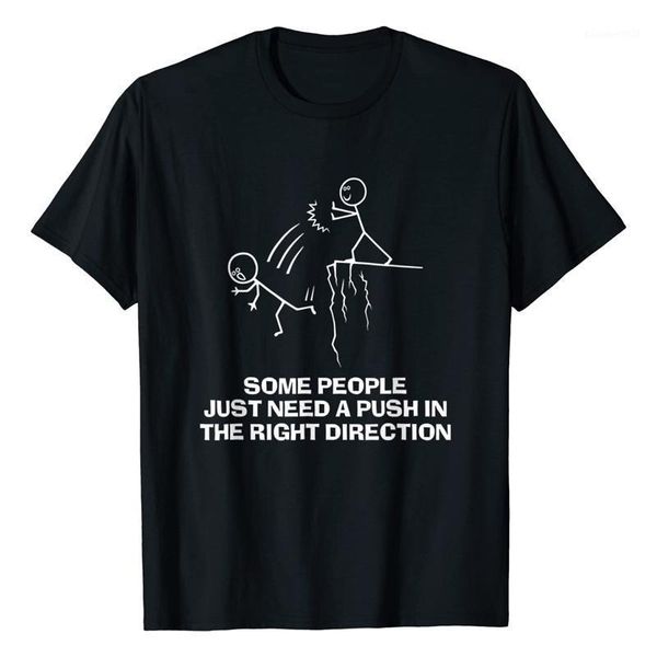 

men's t-shirts 2021 cotton t-shirt summer sale some people just need a push funny sarcastic sayings letter print street oversized, White;black