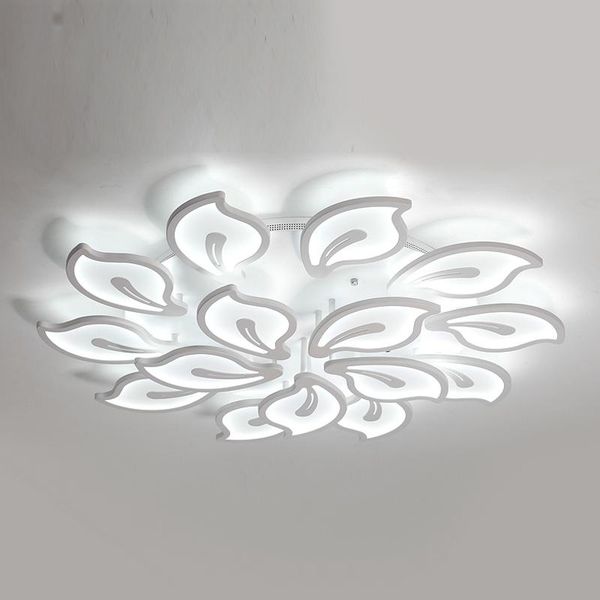 

ceiling lights modern led chandelier for living room bedroom kitchen home lamps remote control white petal fixtures